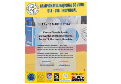 Bucureștiul găzduiește Campionatele Naționale de Judo U14 și U16